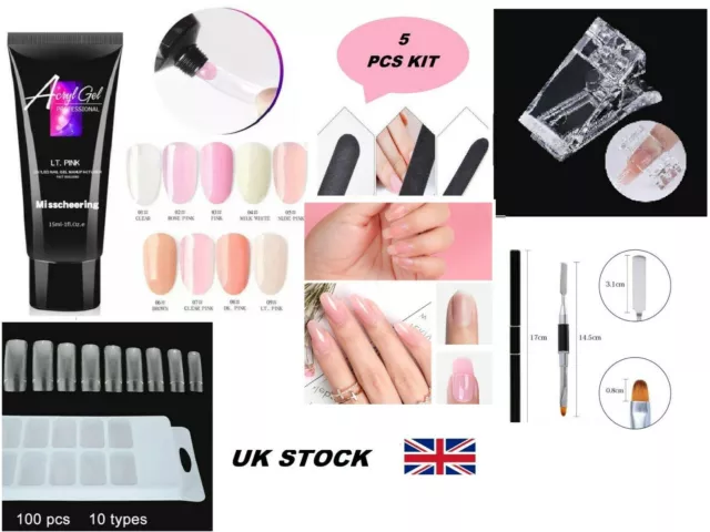 Poly Builder Gel DIY Kit Nail Art acryl Quick Nail Extension UV/LED Poly gel UK