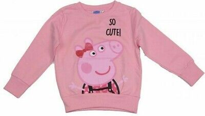 Official Peppa Pig Girls Pink Cute Sweatshirt Sweater Jumper Top 18 M 2 3 4 5 6