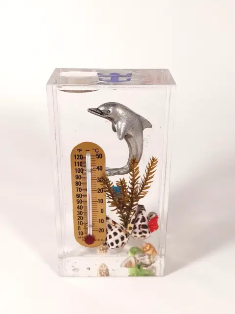 Royal Caribbean International Acrylic Dolphin Thermometer with Shells