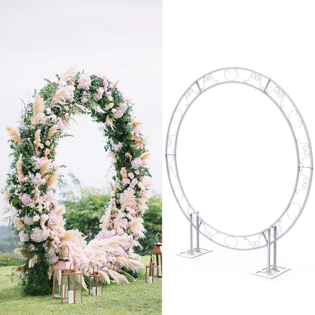 8.2FT HEAVY DUTY Metal Round Arch Wedding Backdrop Stand Flower Circle