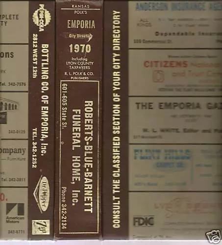 1970 Emporia Kansas-RL Polks City Directory-And Lynn County Taxpayers