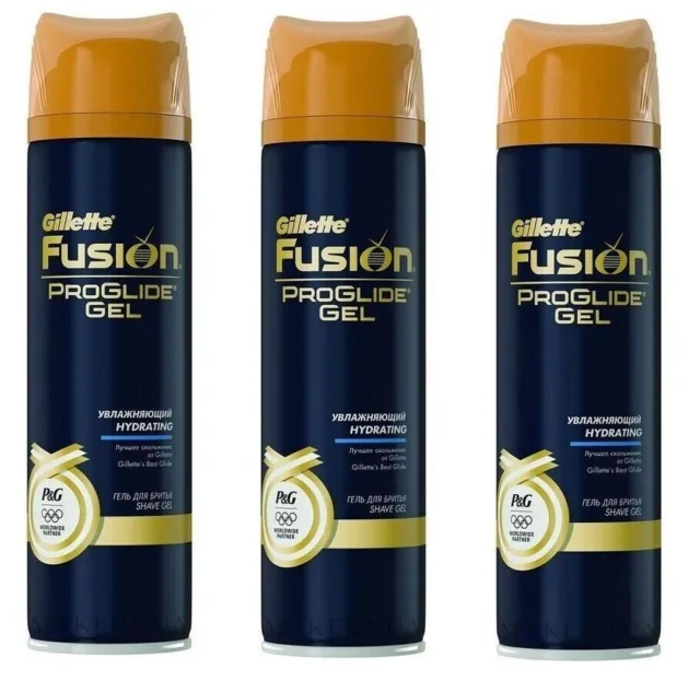 Gillette Fusion ProGlide Cooling Rasiergel Fusion Rasierschaum 3x200 ml(schwarz)