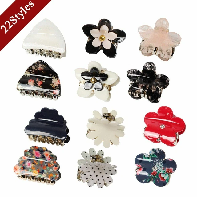 Women Kids Flower Hairclips Mini Star Hair FLORAL Clamps Cute Hairpins 50Pcs 9