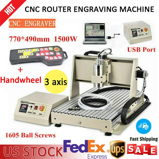 CNC 6040 Router Engraver Desktop 3D Engraving Milling Machine 3/4 Axis 1500W VFD