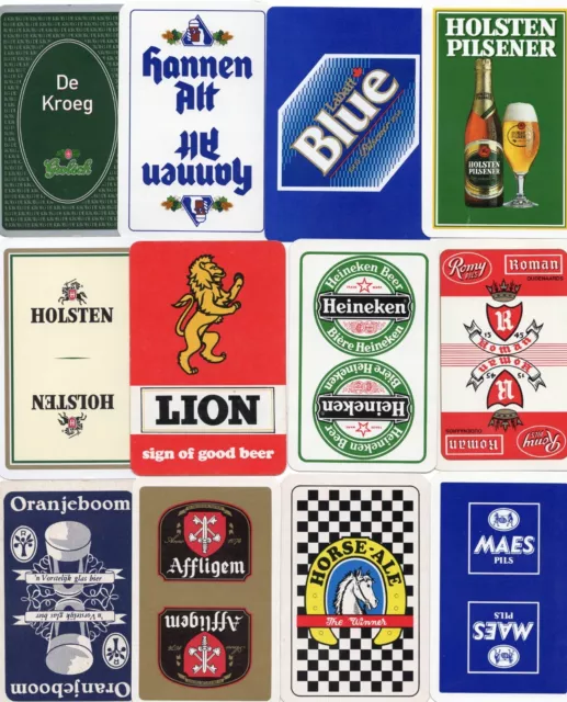 12 x OLD & NEW "Various World Beers" SINGLE Play Cards