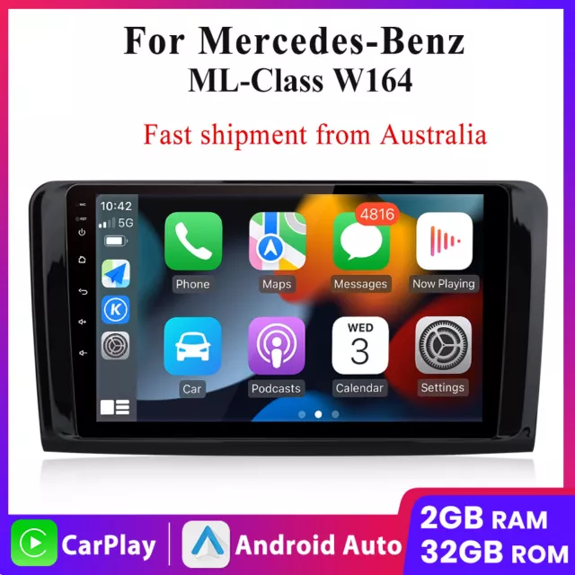 9"Android 12 Car Head Unit GPS SWC Stereo WIFI RDS For Benz ML Klasse W164 ML300