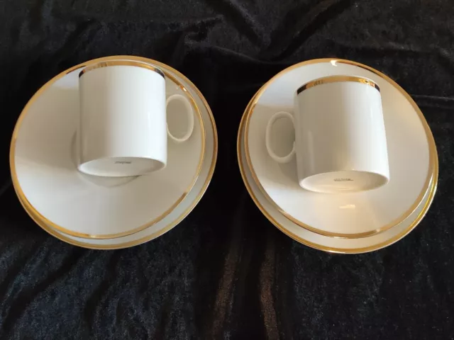 Thomas Medallion China Thick Gold Band 2 x Trio's Coffee Can 3