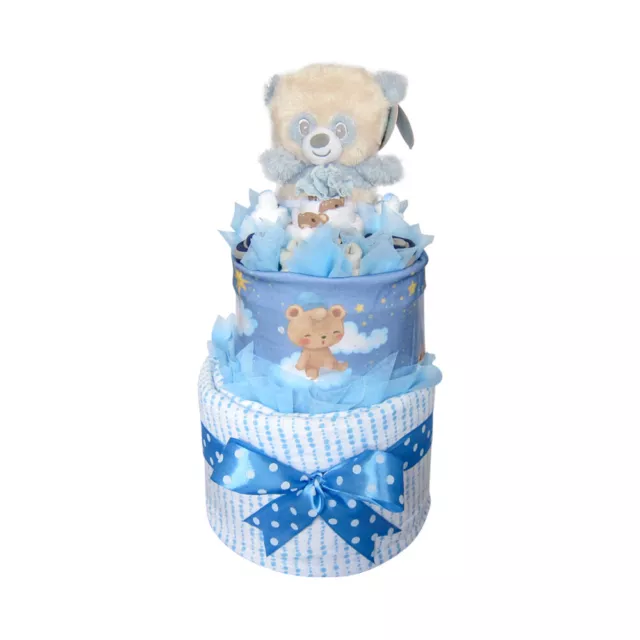 Panda Double Layer Nappy Cake Boy Baby Shower Gift | Baby Hampers Melbourne