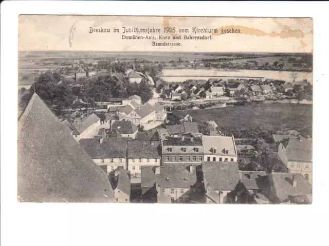 AK 25250,Postkarte,Beeskow im Jubiläumsjahr,1906,Domänen-Amt,Kietz,Brandstr.,