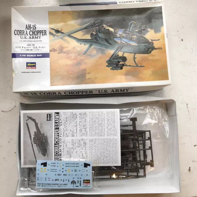 Hasegawa 00535 1/72 U.S. Army Bell AH-1S Cobra Attack Helicopter - USA Shipping