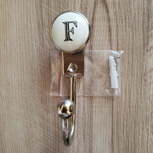 New Single Hook With F Initial Clothing Hook Hat Coat Clothes Towel Organizer