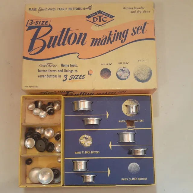 Juego de fabricación de botones de ensueño - tallas 4 - 1950 - EE. UU. - artesanía artesanías de costura vintage