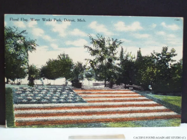 Vicks Seed Farms Rochester NY View Postcard Aster Flower US Flag Patriotic 1917