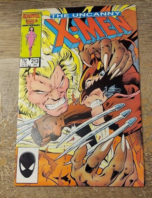 Marvel Comics The X-Men #213 Wolverine vs Sabertooth NM High Grade