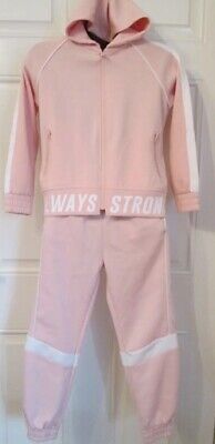 ZARA GIRLS Zip Up Top TRACKSUIT & Joggers Trousers BABY PINK 13-14 Years