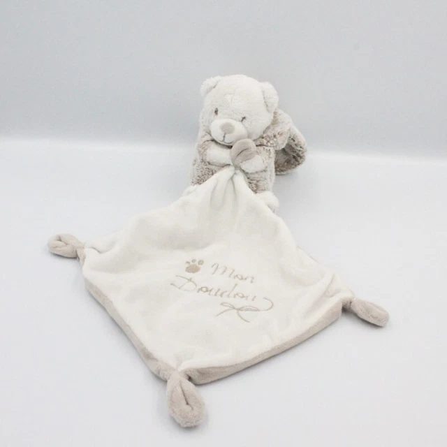 Doudou ours déguisé en lapin blanc beige mouchoir SIMBA TOYS - 21896
