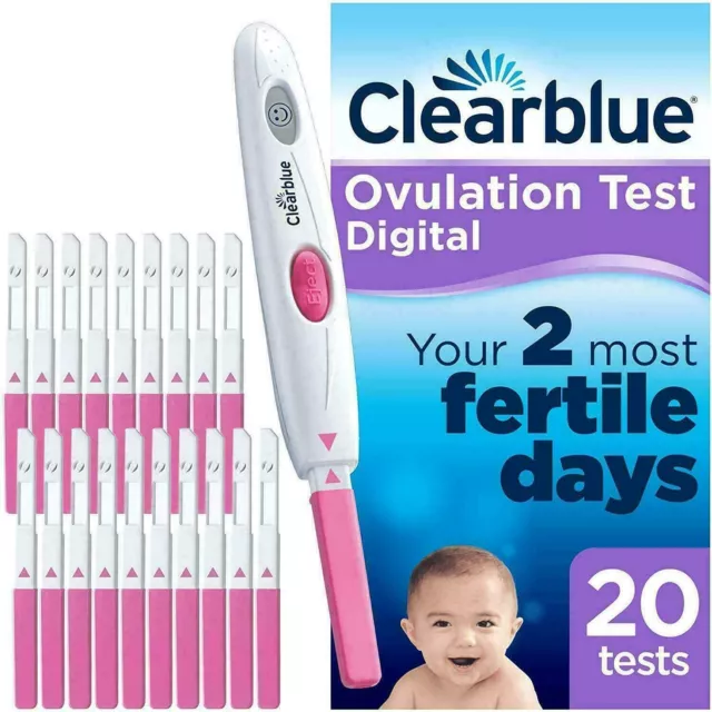 20 Clearblue Digital Ovulación LH Surge Fertilidad Prueba Kit Paquete, Discreto