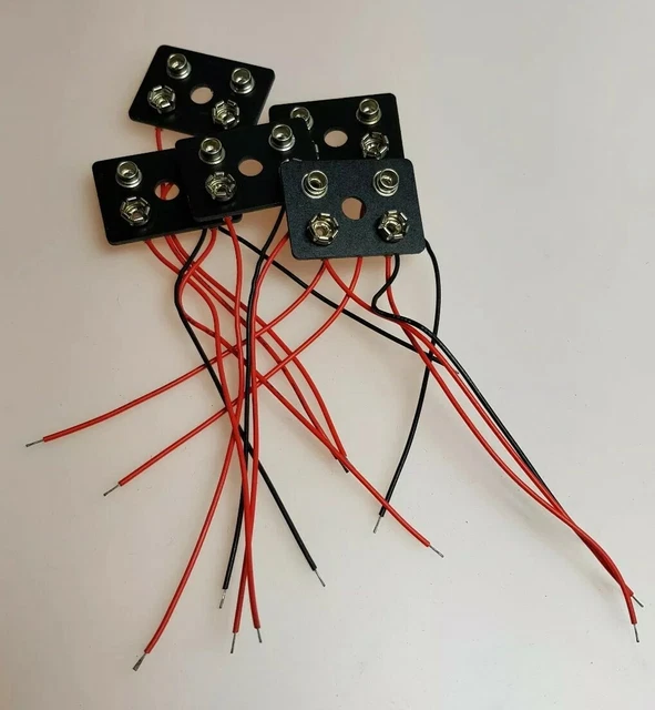 5 X DUAL 9V Pp3 Battery Connector Holder Parallel Wired £3.99 - PicClick UK