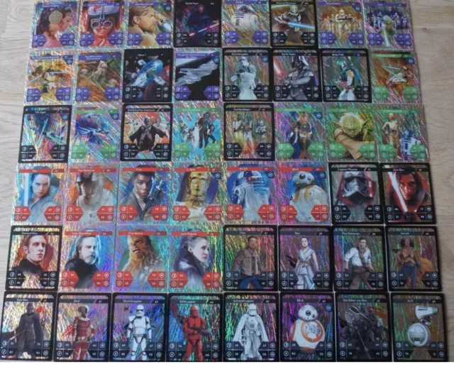 Kaufland Star Wars Aufstieg Skywalkers Sammelkarten Glitzer/ Holo  alle 48 Stück