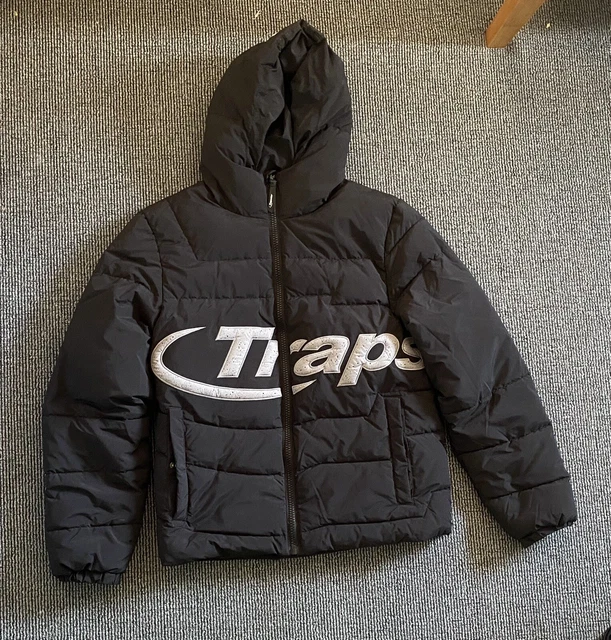 TRAPSTAR HYPERDRIVE Hooded Puffer Jacket Black/white Oreo XS. FREE