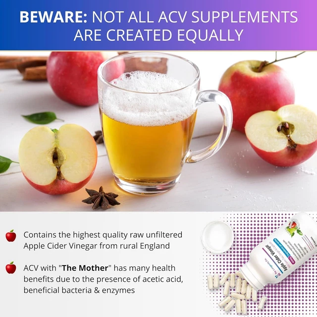 APPLE CIDER VINEGAR Tablets with Mother - 3600Mg High-Strength ACV ...