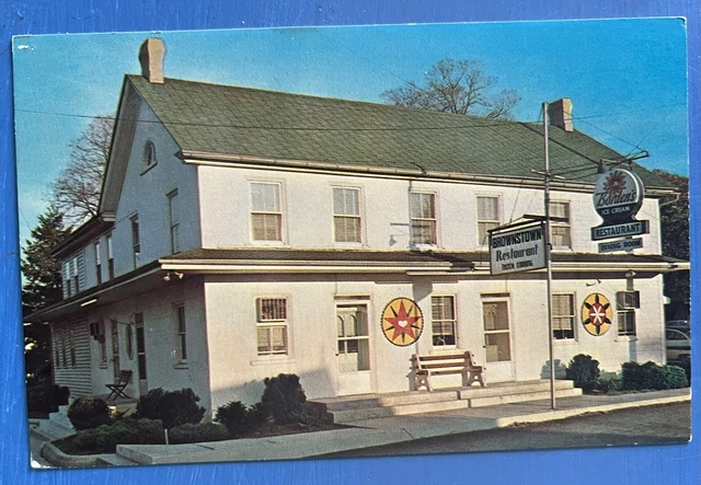 Brownstown Restaurant Dutton Landing PA Street View Postcard, Borden Ice Cream