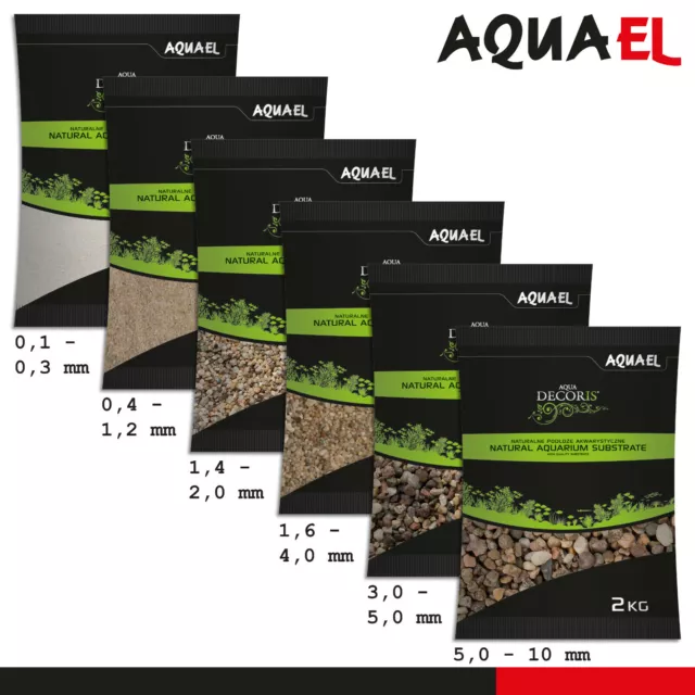 Aquael 2 kg Aqua Decoras sabbia di quarzo e ghiaia di quarzo substrato acquario