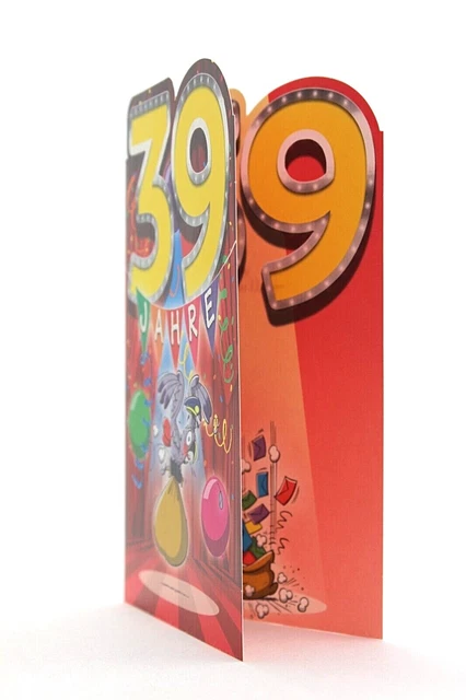 GEBURTSTAGSKARTE 39 JAHRE Karte Geburtstag lustiger Spruch