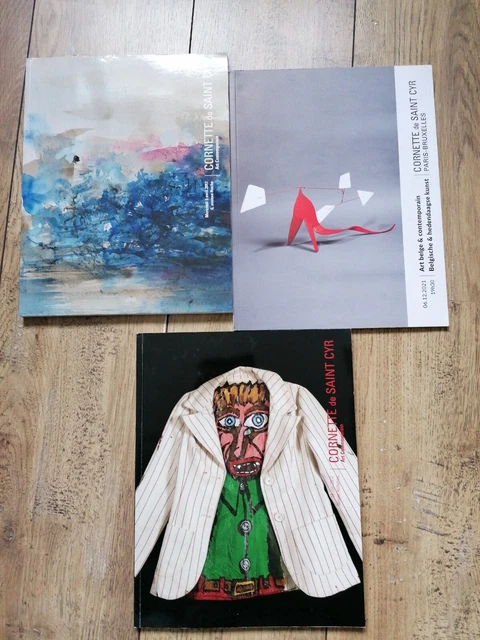 LOT DE 3 CATALOGUES  VENTE CORNETTE DE ST CYR  art  comtemporain