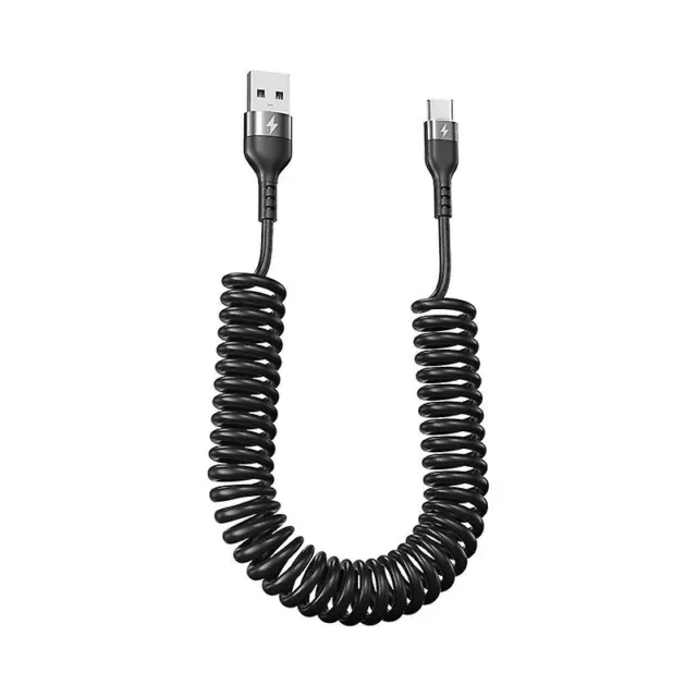 USB-C Kabel Schnellladekabel Spiralkabel Ladekabel Samsung Auto Spring