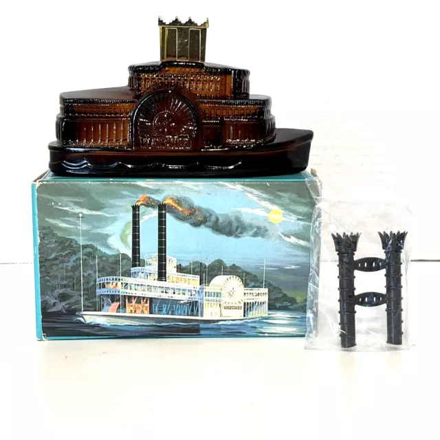 NIB Vintage Avon Side Wheeler River Boat: Spicy Aftershave With Box Mostly Full