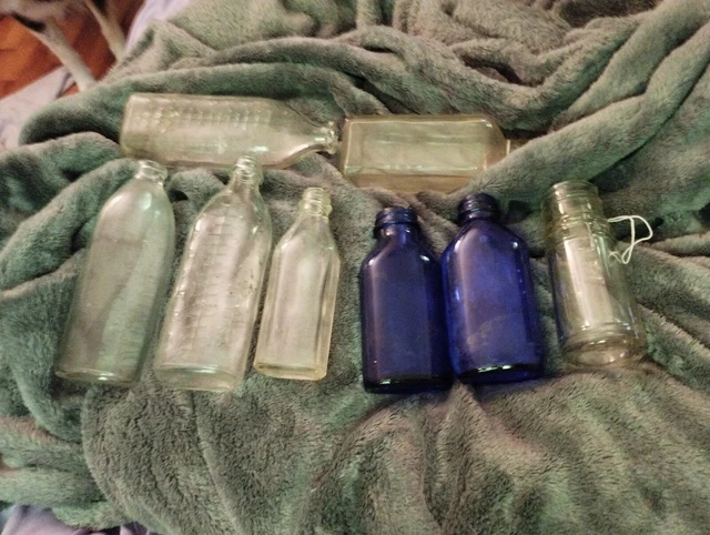 Lot Of Antique And Vintage Medicine Bottles