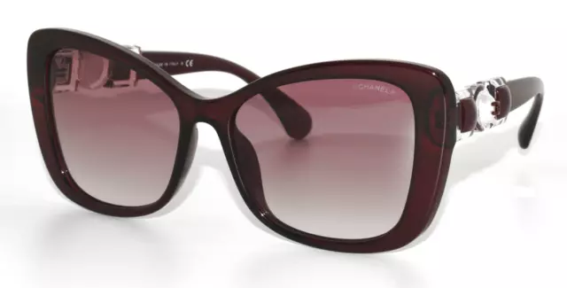 NEW SUNGLASSES Chanel 5445-H 1673/S1 Burgundy-Glass Pearls / Purple Gradient  $164.99 - PicClick