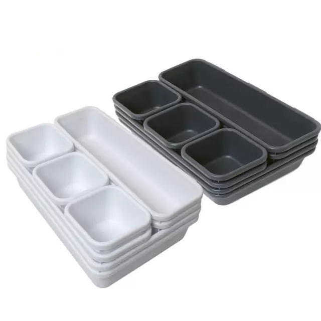 Organisateur Tiroir Séparateur Bac Plastique Compartiment Rangement Boîte Cuisin