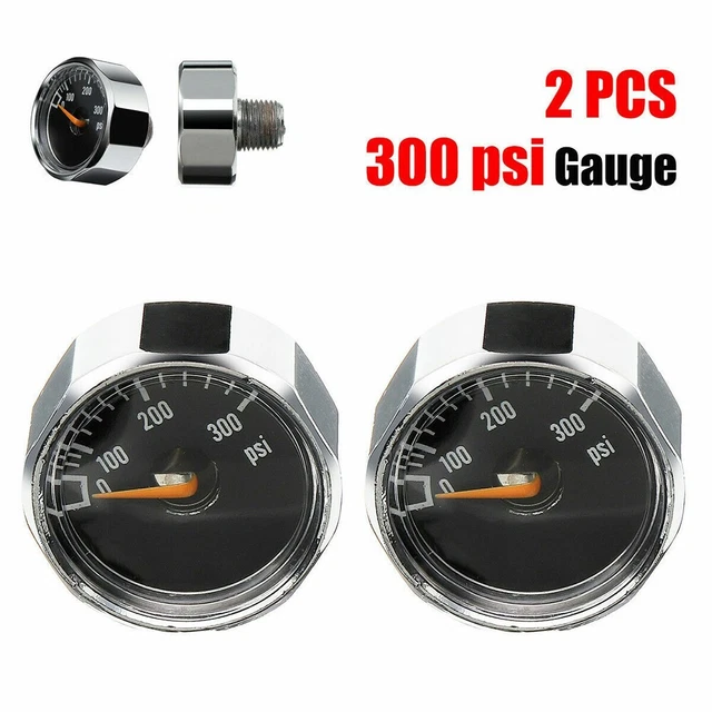 Gauge Range 0-300 Psi 2Pcs 300 PSI For Markers For PCP For Pain Tball Cans