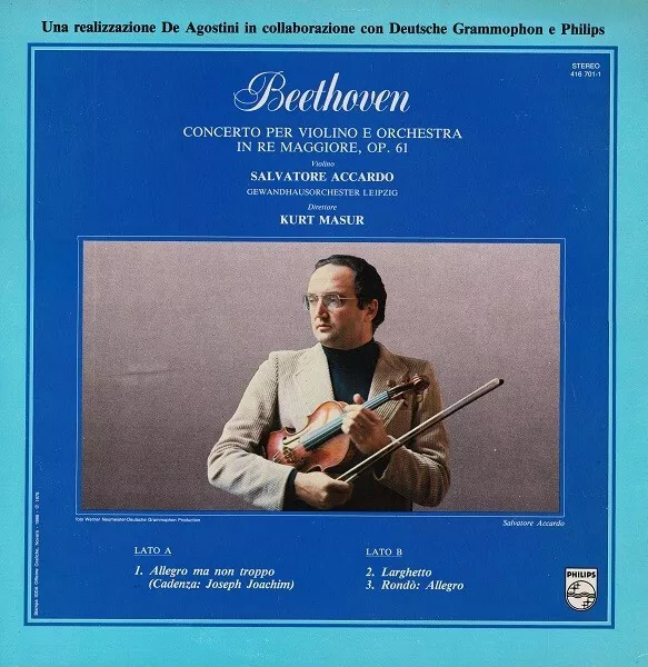 Beethoven Concerto Per Violino E Orchestra In Re Maggiore Op. 61 Lp 33 Giri 1986 2