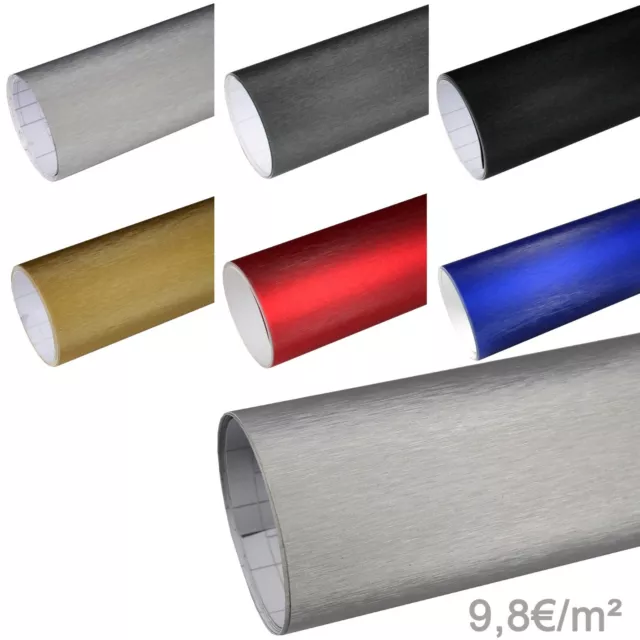 9,8€/M² ALU GEBÜRSTET Autofolie 3D Aluminium Brushed Folie Luftkanal  Möbelfolie EUR 14,90 - PicClick FR