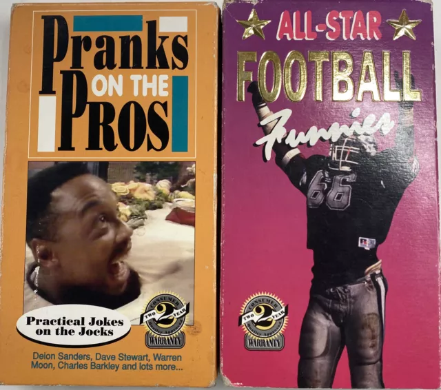 Pranks On The Pros And All-Star Football Funnies VHS Lot Of 2