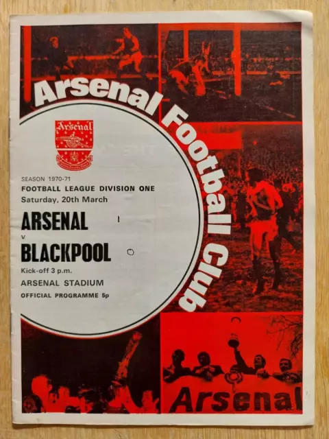Arsenal V. Blackpool - 20.3.71 - Double Season