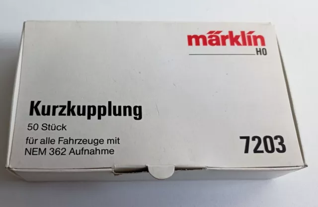 50x H0 Märklin 7203 Kurzkupplungen unbenutzt, ungeöffnet