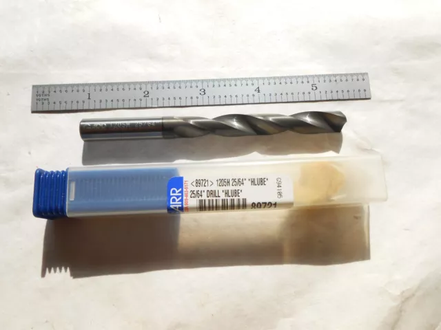 New Garr Usa 5Xd Solid Carbide H.p. Drill 25/64" Dia. X 2-7/8" Loc X 4-1/2" Oal