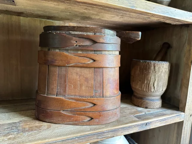 Antique Primitive Shaker Style Staved Bucket