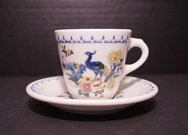 Milwaukee Road Railroad Peacock Demitasse AD Cup Saucer CMSTP&P 1941 EXC COND!!! 2