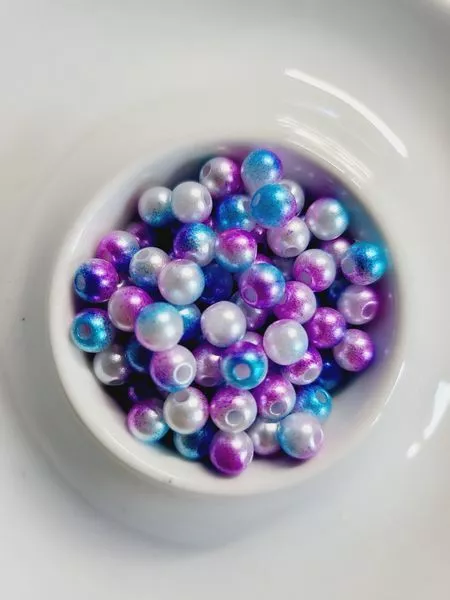 100 x Regenbogen Acrylperlen zum Basteln/Schmuckherstellung ♥ Beads Rund Ø 6mm