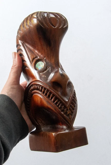 VINTAGE HAND CARVED wooden maori tiki figure from New Zealand £25.95 ...