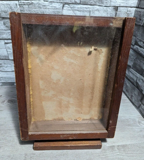 Vintage Wood Spell Book Curio Oddity Halloween Prop Display Case Decor Holder