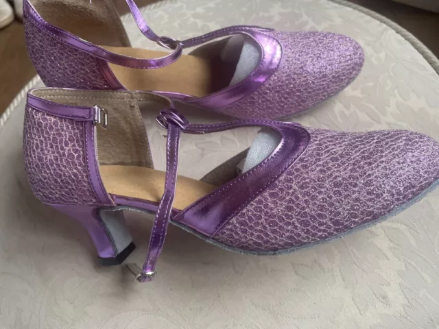 New Ladies Ballroom Jive Dance Practice Shoes Size 37 Purple.