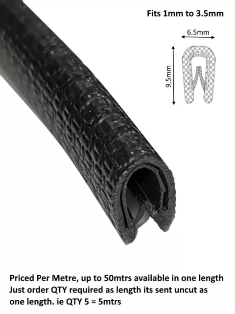 Small Black Flexible Metal Reinforced Car Protective Rubber Edge Trim Seal