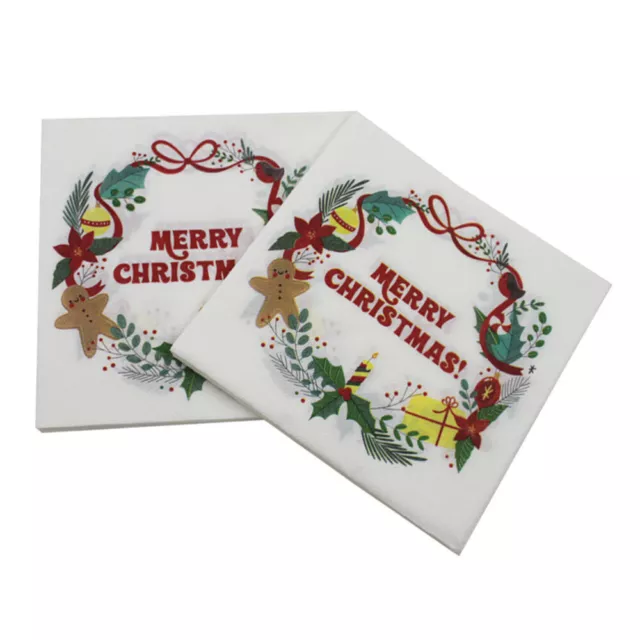40 piezas de papel para servilleta impreso cena de Navidad servilletas de papel impresión