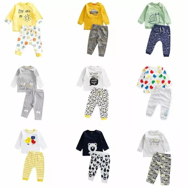 Recién Nacido Bebé Niña Niño Algodón Ropa Set Otoño 2pcs Nudo